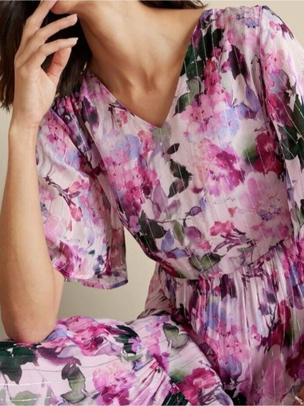 Soft Surroundings Santhia Midi Dress in Marseille Garden Size Medium - Picture 10 of 11